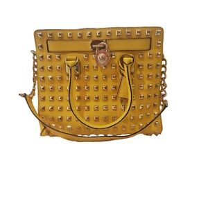 Michael Kors Large Hamilton Studded Bag /MK Gold Lock&Key/ Excellent Conditition